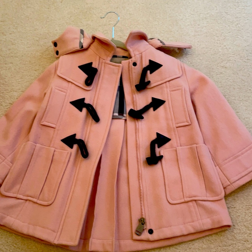 GIRLS Burberry pink hooded coat  in MINT condition